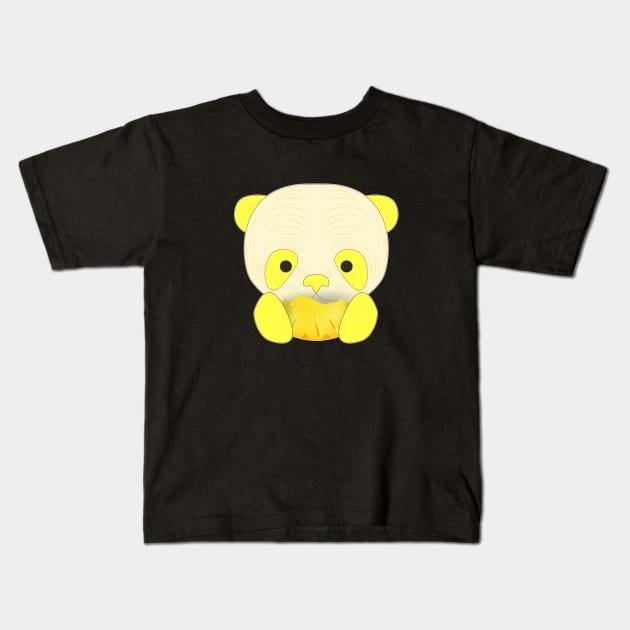 cute panda eat pineaple Kids T-Shirt by dwalikur